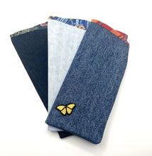 Load image into Gallery viewer, Eyeglasses Case - Denim with Patterned Lining
