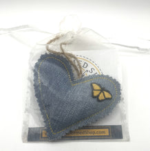 Load image into Gallery viewer, ORNAMENT – Denim Heart with Butterfly Patch