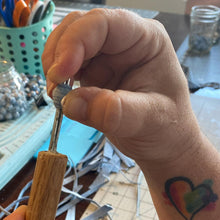 Load image into Gallery viewer, BRACELETS - Denim Beads with custom butterfly charm