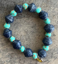 Load image into Gallery viewer, BRACELETS - Denim Beads with custom butterfly charm