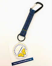 Load image into Gallery viewer, KEYCHAIN - MEN&#39;S - Denim w/Key Ring and Carabiner * Gift for Dad *
