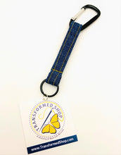 Load image into Gallery viewer, KEYCHAIN - MEN'S - Denim w/Key Ring and Carabiner * Gift for Dad *