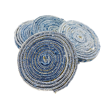 Load image into Gallery viewer, COASTERS: Rolled Denim - Set of 4 - Handcrafted from Jean Seams – *Perfect* Housewarming Gift