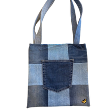 Load image into Gallery viewer, TOTE BAG: Patterned Lining - Butterfly Patch - Two pockets