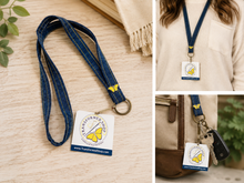 Load image into Gallery viewer, LANYARD w/Butterfly – Made from Upcycled Denim ***Custom Butterfly Pin***
