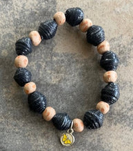Load image into Gallery viewer, BRACELETS - Denim Beads with custom butterfly charm
